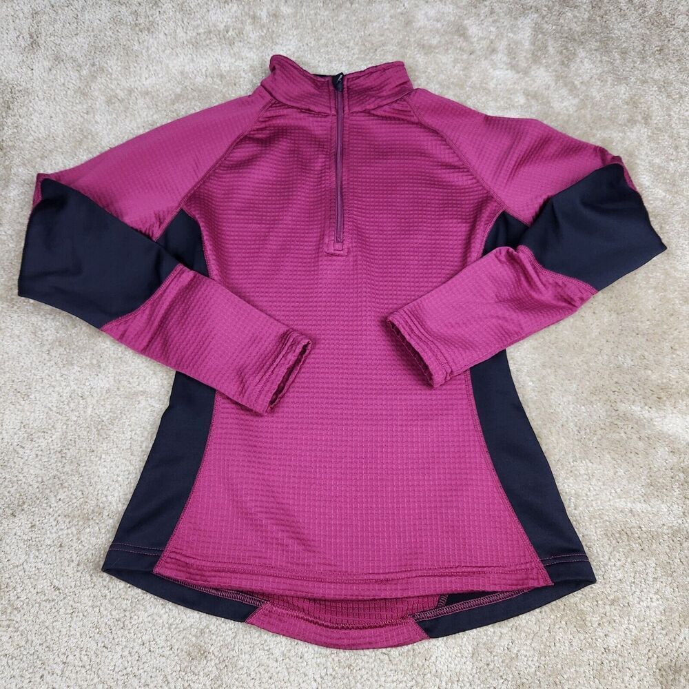 Eddie Bauer Womens Waffle Quarter Zip Pink Size Small #628